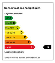 Consommation energetique DPE 499 kWhep/m².an